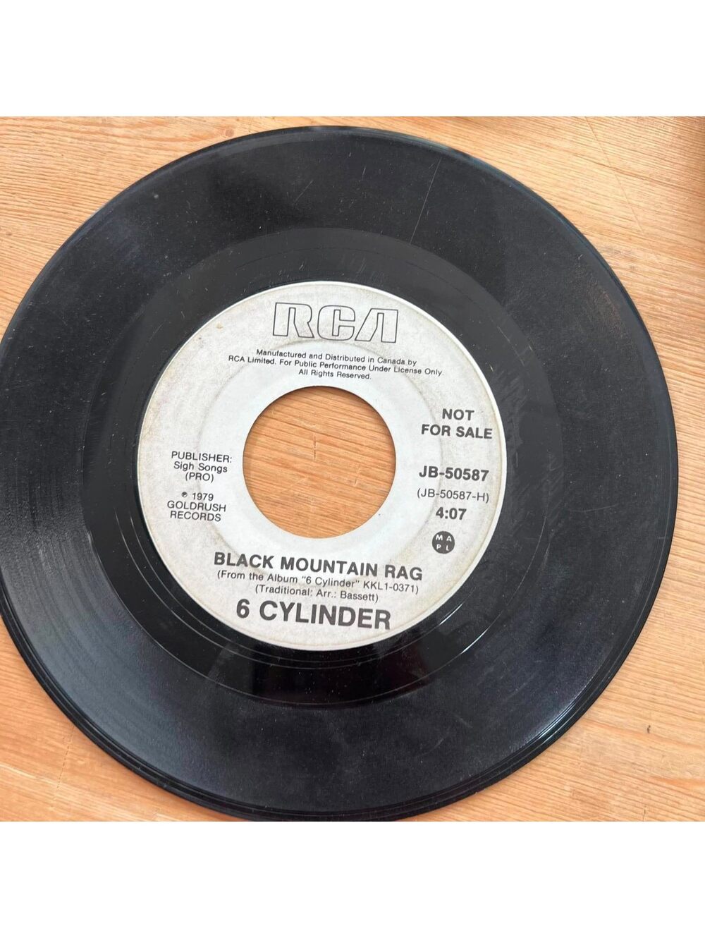 6 Cylinder - Black Mountain Rag 45rpm VG+ R08